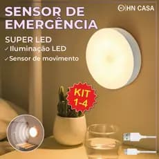 Led Sensor De Luz Presença Autérica Iluminação Integrada Recarregável USB Neutro