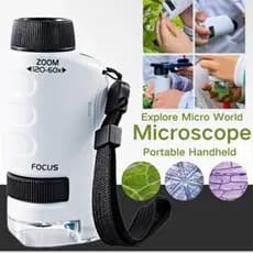 Microscópio De Mão Portátil Com Zoom 60X-180X Para Plantas Infantis