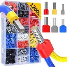 1200 Peças Terminal Ilhós Tubolar Isolado Duplo 0.5 Até 16mm² MF-15276