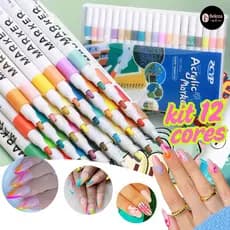 Caneta para Nail Art & Acrílico: 12/24/36/48/60 cores, útil para unhas acrilicas decoradas