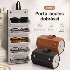 Porta Óculos Estojo Portátil Organizador Viagem Necessaire Dobrável Divisórias