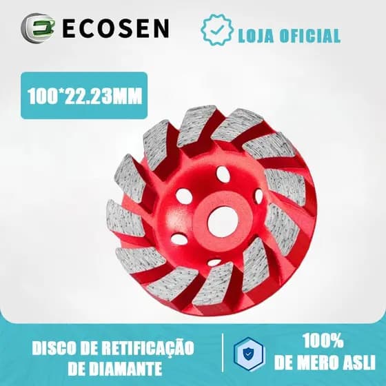 Disco Desbaste Diamantado Turbo Para Esmerilhadeira Lixadeira Concreto 100mm x 22,23mm