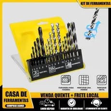 Jogo Kit De Brocas 16 Peças Madeira Ferro Concreto