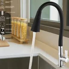 Torneira Gourmet de Cozinha Bancada Luxo Cone Flexível ,Preta