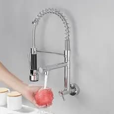 Torneira Gourmet de Cozinha Parede, Móvel e Flexível na Água, com Ajuste Superior Cromada - Promoção