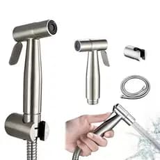 Ducha Higiênica Para Banheiro Completa Luxo Inox e ABS 1.3/1.5m Chuveirinho Privada limpeza de alta pressão