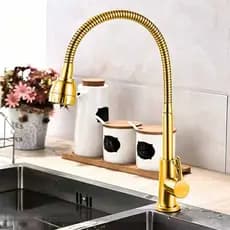 Torneira Gourmet Cozinha Bancada Pia Cano Inox Flexível Jato de Água 1/4 de Volta