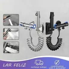 Kit Chuveiro Higiênico Premium 1,5m para Banheiro com Registro e Conjunto de Pulverizador