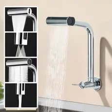 Torneira De Cozinha Cascata , 360 Rotação 3-Funções Bocal De Alta Pressão , Misturadora De Pia Para Torneira na parede