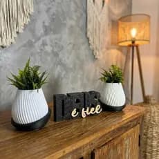 Conjunto Vaso Decorativo Deus É Fiel Decorativo Motivacional Decoração Afetiva Fé