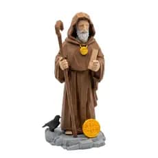 Estatueta Imagem São Bento 20cm Ultra Detalhado Premium Fé Religiosa