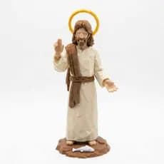 Estatueta Jesus Cristo Auréola Dourada Grande 20cm Decoração Cristã Religiosa Fé Envio Imediato