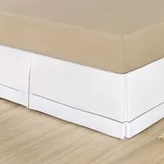 Saia para Cama Box Algodão 180 Fios – Bordado Ponto Palito solteiro Clássico e Durável