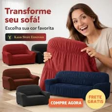 Capa de Sofá Elasticada  03 lugares Ajuste Perfeito Não Fica Folgada Super Resistente