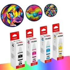 Kit Colorido Tinta Canon GI-190 GI190 Original para Pixma Maxx G1100 G2100 G2111 G3100 G3102 B/Y/C/M