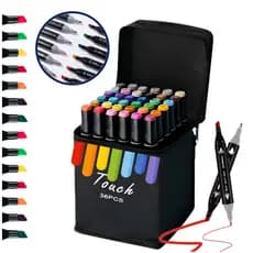 Canetinha Para Colorir Touch 36 Peças De Ponta Dupla Fina e Grossa