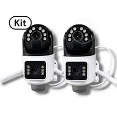 KIT Câmera Monitoramento WiFi 360 Lente Dupla Segurança Inovação Prova D'Água App Inteligente Yoosee
