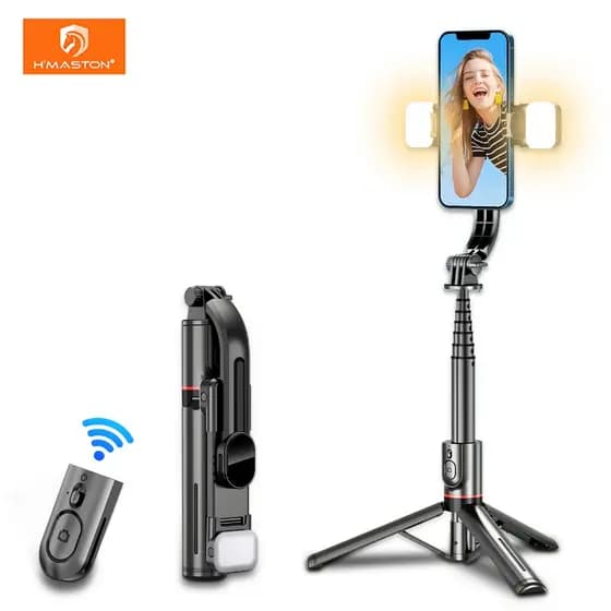 Pau de Selfie Retrátil 108,5CM Bluetooth Tripé para Celular com Controle e Luz de LED ZP-11/12