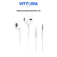 Fone de Ouvido Com Fio EJ-30 AUX 3,5mm Com Microfone HD Fone de Ouvido para Celular Estéreo Bass