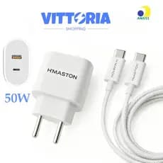 H'maston Carregador 50W Turbo + Cabo Tipo-C LR28 USB/USB-C lighting Tipo-c