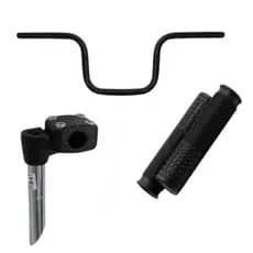 Kit de Guidão retro Tipo Moto cg titan + Mesa Suporte + Manopla para Bicicleta bike aro 20 24 26