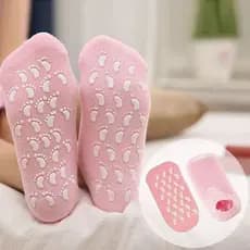 KIT Meia de Hidratação Silicone Esfoliante Gel Spa Dos Pés