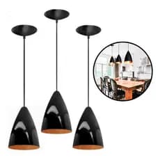 Luminárias De Teto Pendente Kit 3 Peças Bar Sala Cozinha Decoração