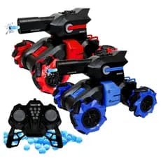Brinquedo Carro Tanque De Guerra Giratório Carrinho Controle Remoto Bolinha de Gel
