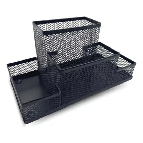 Organizador De Mesa Aramado Porta Caneta Lápis  Treco Escritorio 4 Divisorias