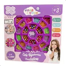 Kit Miçangas Infantil Pulseiras E Colar Florzinha Bijuteria para Crianças