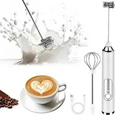 Mixer Elétrico Portátil 2 em 1 - Batedor Multiuso para Café, Leite e Clara de Ovo Doméstico