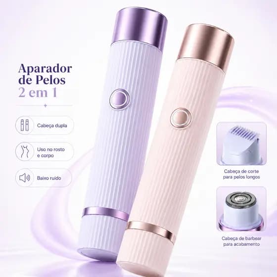Depilador Elétrico H'maston SM01 2 em 1 Aparador De Pelos Rosto Corpo Portátil