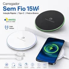 Carregador Sem Fio 15W por Indução Tipo-C para iPhone Samsung YD-27