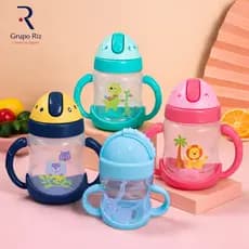 Copo de Aprendizado Infantil 250ml com Canudo Silicone BPA Free
