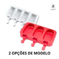 1 ou 2 Formas de Picolé Silicone 3 ou 4 Cavidades Reutilizável Caseira Sorvete