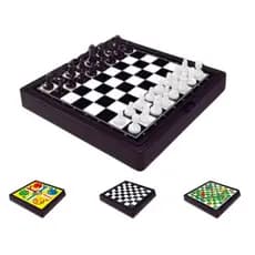 Kit De Jogos Clássicos 4 Em 1 Dama Xadrez Ludo Trilha Junges Magnético