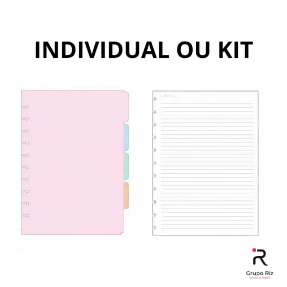 Refil ou Divisórias Caderno de Disco / Inteligente Kit ou Individual 8 10 11 Furos 80 Folhas