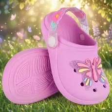 Sandália Infantil Menina Babuche Borboleta Confortável Macia Leve Antiderrapante Chinelo Nuvem