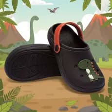 Sandália Infantil para Meninos Babuche Chinelo Dinossauro Divertido Confortável Leve Macio