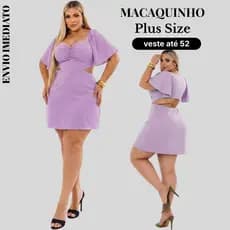Vestido Macaquinho short saia feminino plus size moda maior verão soltinho casual confortável e elegantem look 2026