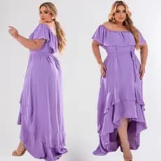 Vestido Mullet Plus Size Moda Maior Ciganinha Ombro a ombro cauda de peixe longo casamento festas eventos casual