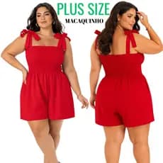 Macaquinho Rafa Plus Size com Alça de Amarrar | Lastex no Busto | Leve, Elegante e Confortável | feminino
