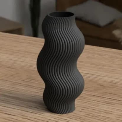 Vaso Moderno Ondulado para Decoração, Sala, Cozinha, Banheiro