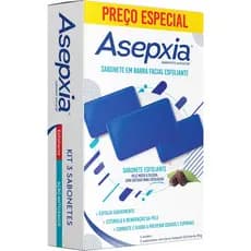 Sabonete Facial Asepxia Esfoliante kit c/3