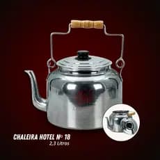 Chaleira 2,3 litros alumínio fervedor de água chá café retrô café cozinha Alumínio Polido 2,3 Litros N3
