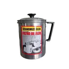 Filtro de óleo polido 1 litro - reutiliza filtra reaproveita oleo de cozinha peneira frituras