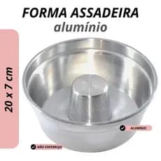 Forma 20x7 cm Alumínio assadeira redonda com cone multiuso para bolos pudim padaria confeitaria forno airfryer