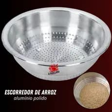 Escorredor de arroz alumínio polido - Grande multiuso escorrer cozinha macarrão limpa arroz