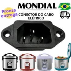 Conector Tomada Para Panela Elétrica de Arroz Mondial (Conector com 3 Pinos) Modelos PE01 a PE48