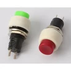 Kit 10 Peças - Chave Botão Redondo Na Sem Trava Preta Ds-451